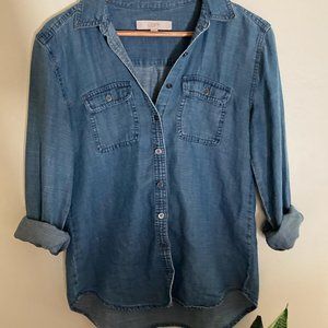 LOFT XS Chambray Shirt